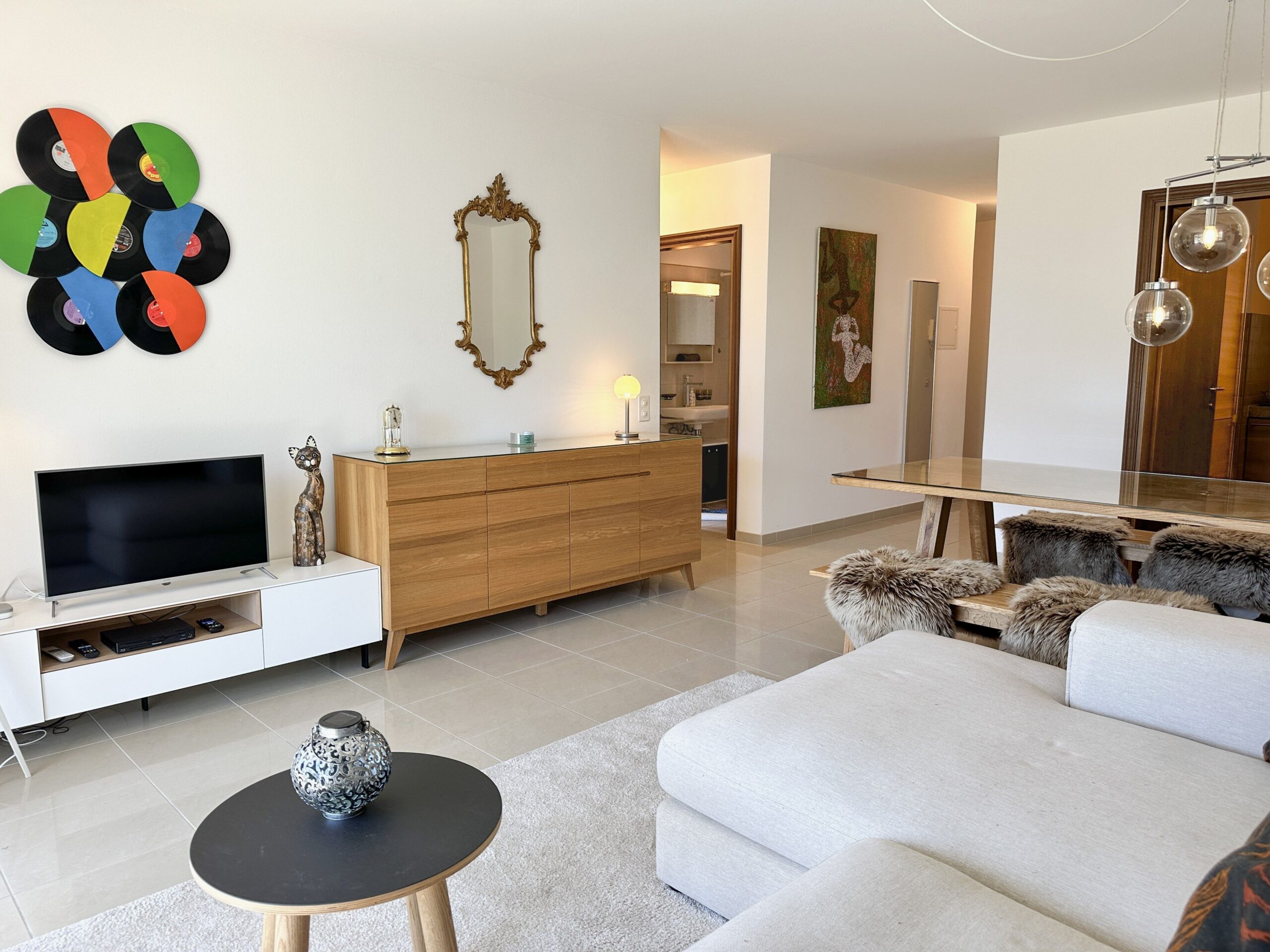 Wohnzimmer in Ferienwohnung am Lago Maggiore