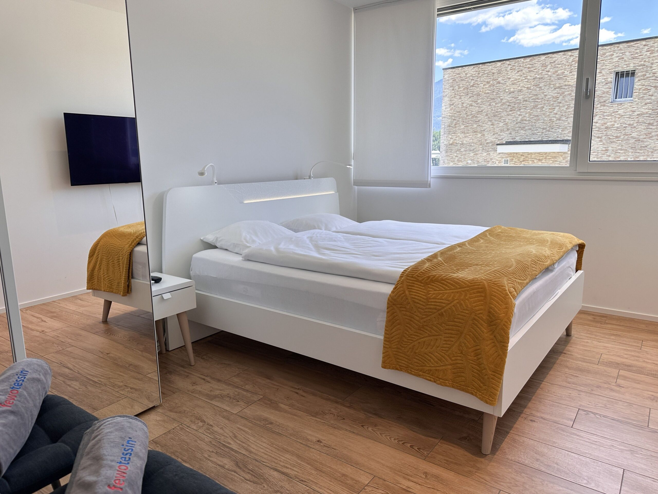 Schlafzimmer in Ferienwohnung im Tessin