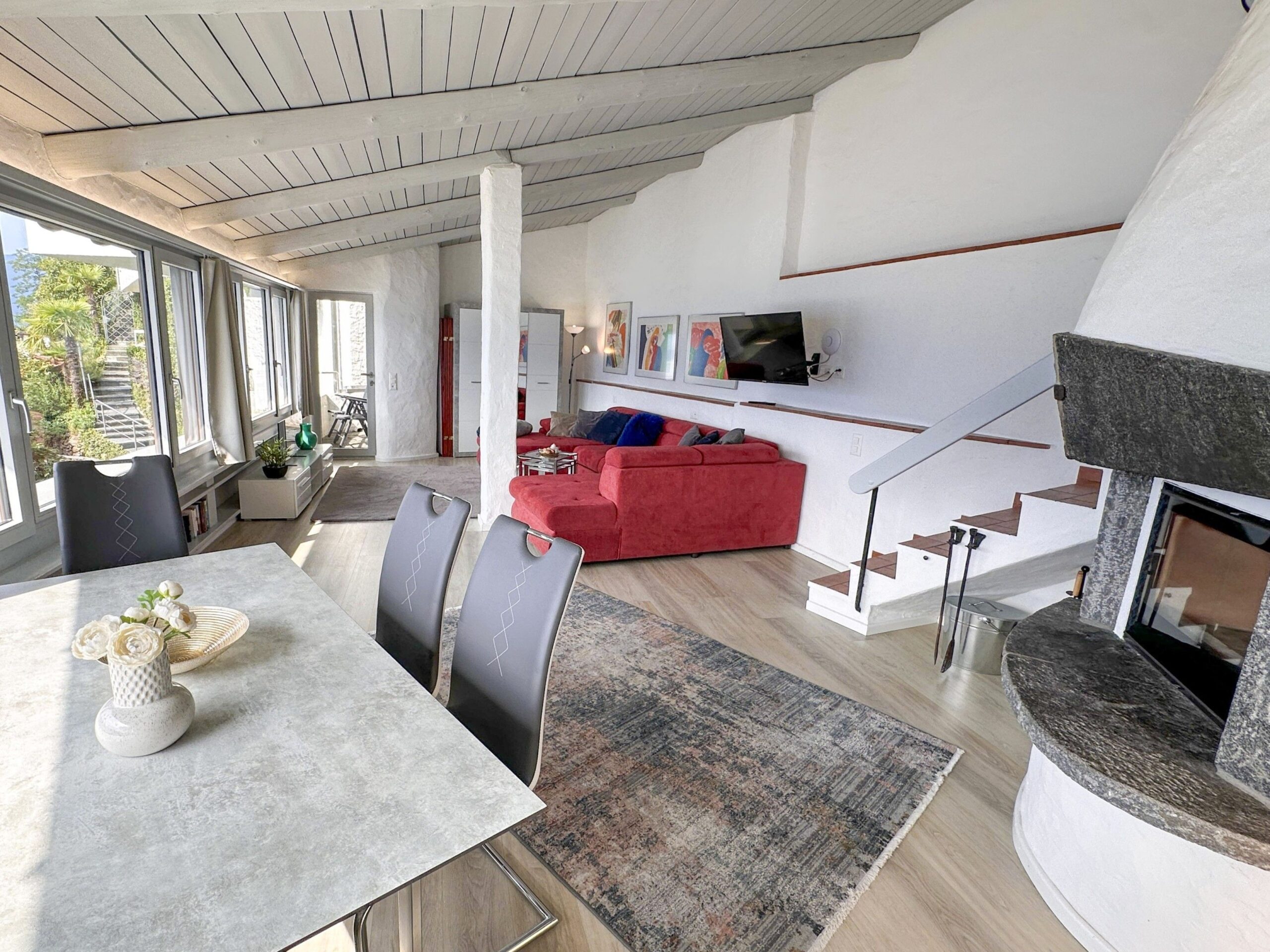 Wohnzimmer in Ferienwohnung im Tessin
