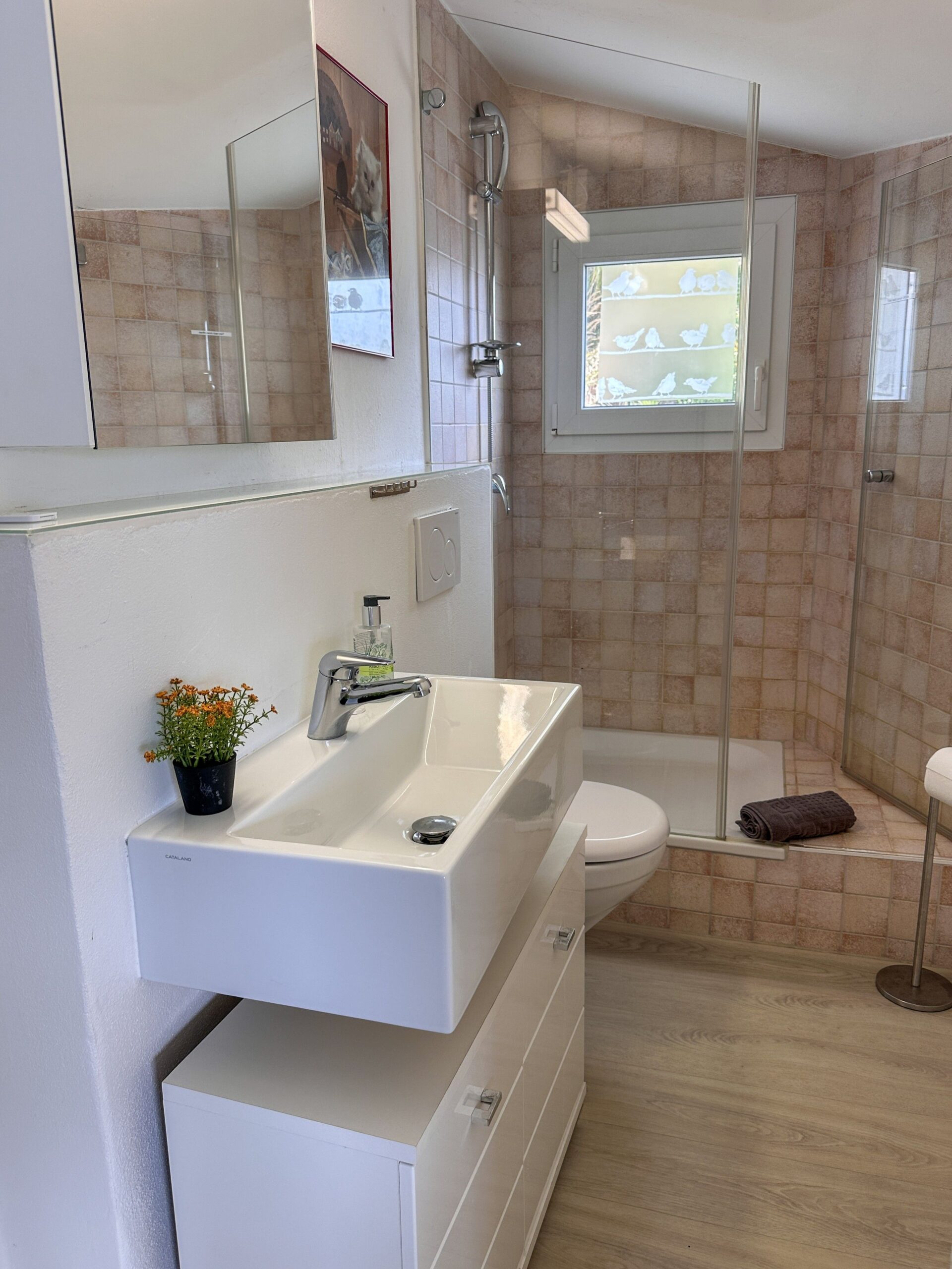 Badezimmer in Ferienwohnung im Tessin